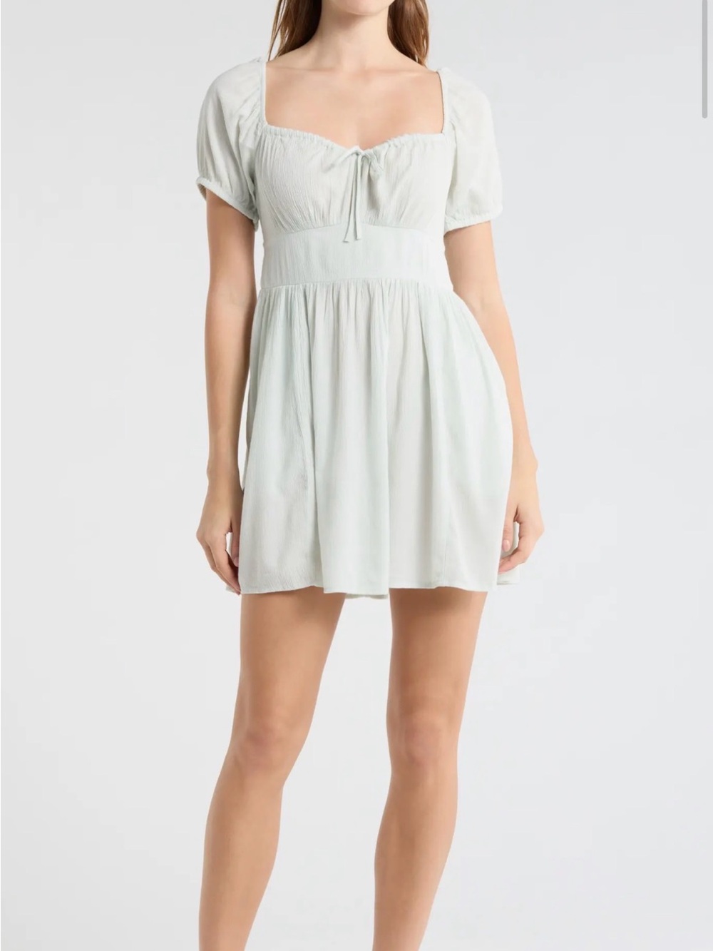 NWT Abound White Floral Puff Sleeve Mini Dress Large L Western Cottage-core New